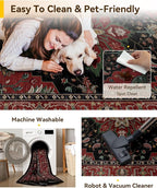 RELEANY Area Rugs Square 6ft Washable Non-Slip, Floral Vintage Distress - Image 4