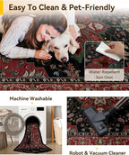 RELEANY Area Rugs Runner 2'x8' Washable Non-Slip, Floral Vintage Distress - Image 4