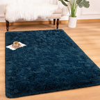 Andecor Shag Area Rug for Living Room, 6x9 Feet Navy Blue Soft Fluffy Indoor - Image 7