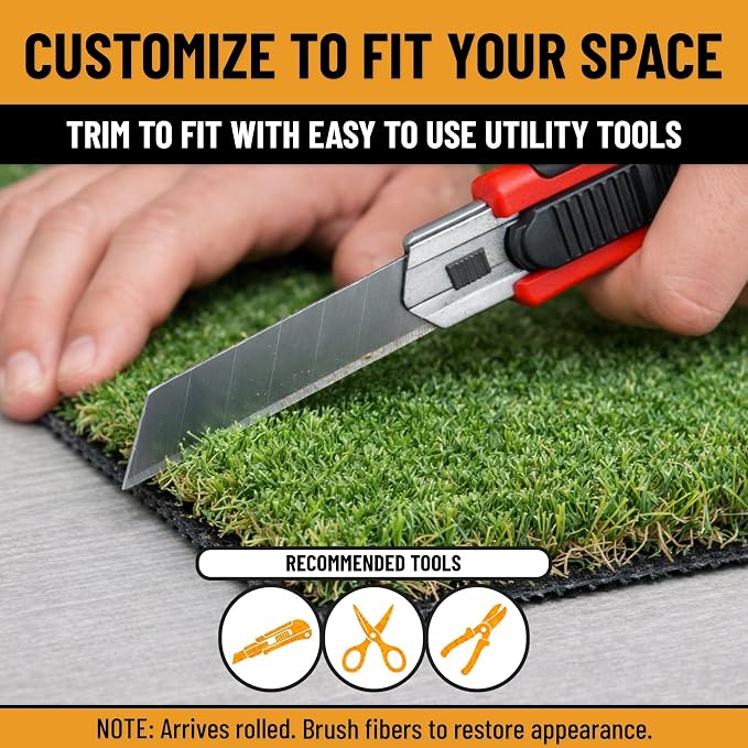 Ottomanson Artificial Turf Natural 78" x 26', Realistic Grass Carpet - Image 8