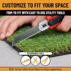 Ottomanson Artificial Turf Natural 78" x 26', Realistic Grass Carpet - Image 8
