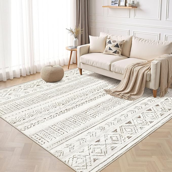 cotiled 10x10 Area Rugs Living Room Rug: Washable Boho Rugs by COTILED