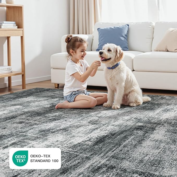 Lofus 5x7 Area Rug for Living Room, Neutral Modern Washable Carpet for Bedroom - Image 6