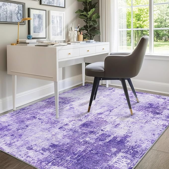 RELEANY Washable Area Rugs 8'x10' Non-Slip Modern Abstract Soft - Image 8