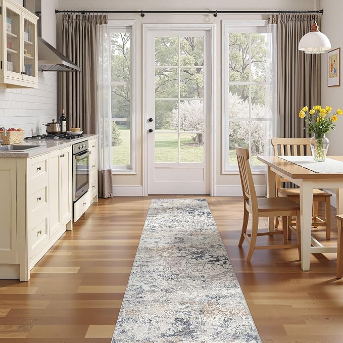 DMOYEST Washable Runner Rug for Hallway: 2.6x10 Neutral Modern Abstract Low - Image 5