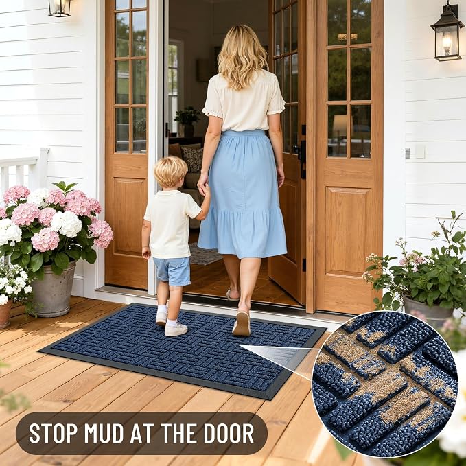 OLANLY Front Door Mat Outside Entrance 71x47, Heavy Duty Sturdy Natural Rubber - Image 7