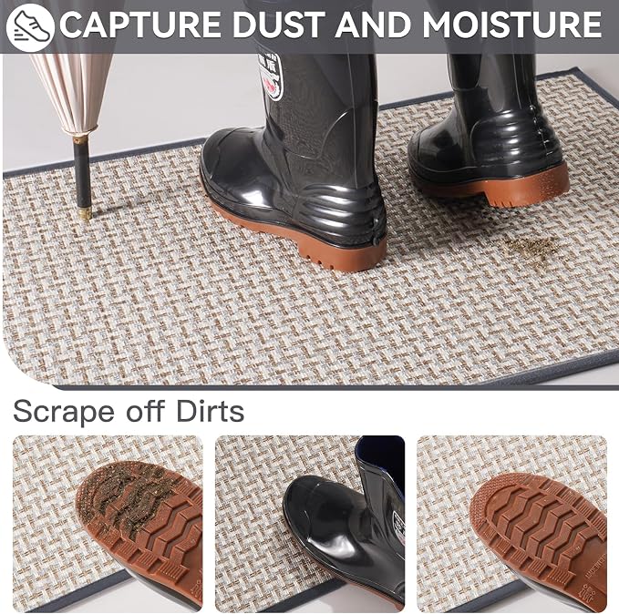 Indoor Door Mat 36x60 Dirt Resistant and Absorbent, Non-Slip Rubber Backing - Image 3