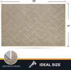 PURRUGS Easy Care Area Rug 6ft x 9ft, Non-Slip Machine Washable Entry Rug - Image 2