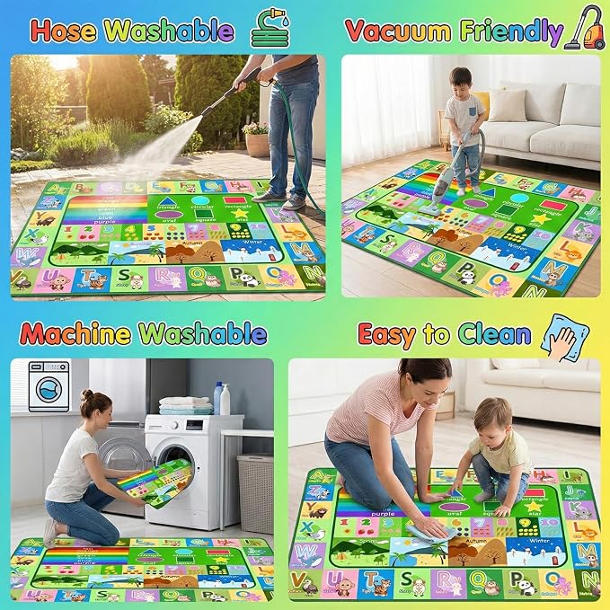 ABC Rugs for Kids Playroom Classroom, 4.5x6 Ft Educational Alphabet Rug - Image 6