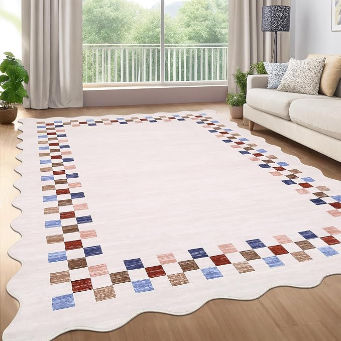 GarveeHome Scalloped Washable Rug 9x12 Area Rug - Image 2