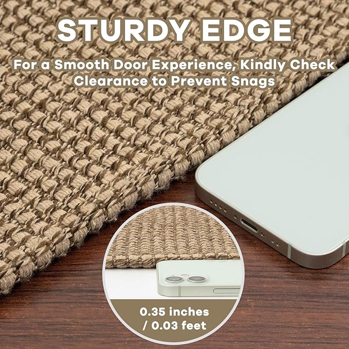 EARTHALL Woven Area Rug 3x5 Ft Washable Rugs - Image 2