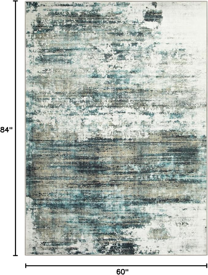 5x7 Area Rugs Washable Rug: Modern Abstract Living Room Rug Soft Anti-Skid Thin - Image 2
