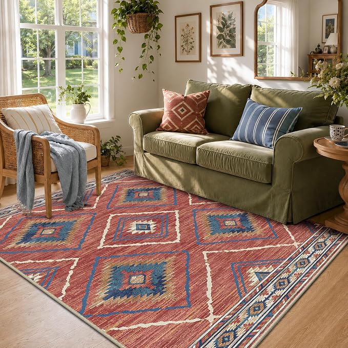 BESTSWEETIE Area Rug 3x5 Rug Machine Washable Non-Slip Low Pile Print Pattern - Image 3