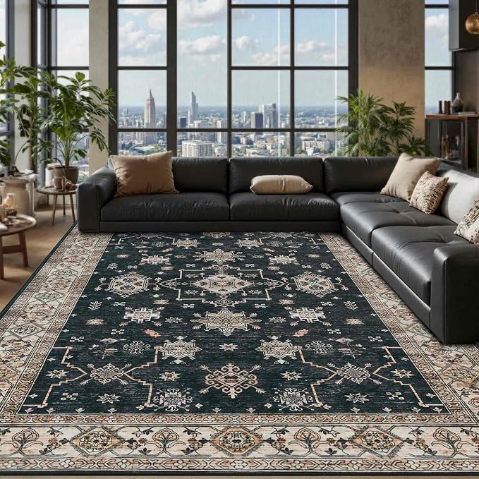 Rugxara 8x10 Area Rugs for Living Room, Large Washable Rug, Non Slip & Low Pile - Image 4