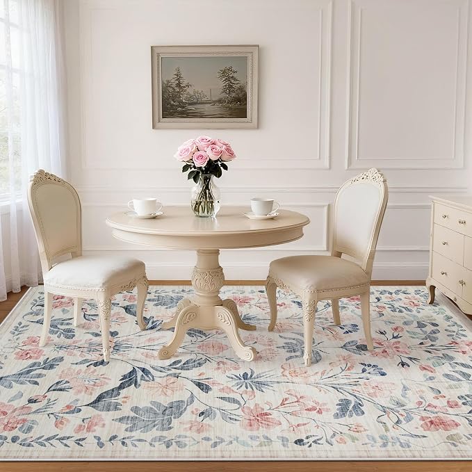 5x7 Area Rugs Washable Rug: Boho Living Room Rug Soft Non-Slip Low Pile Carpet - Image 8