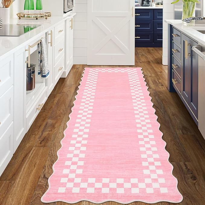 GarveeHome Hallway Runner Rug 2x6 Non Slip Scalloped Washable Rug by GarveeHome