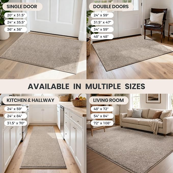 PURRUGS Dirt Trapping Door Mat 20" x 31.5", Non-Slip Machine Washable Entryway - Image 9
