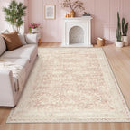 Latte&Fog Washable 5x7 Pink Rugs - Image 3