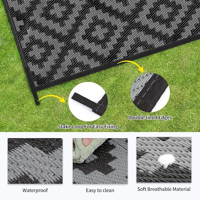 Outdoor Patio Plastic Straw Rug - Image 6