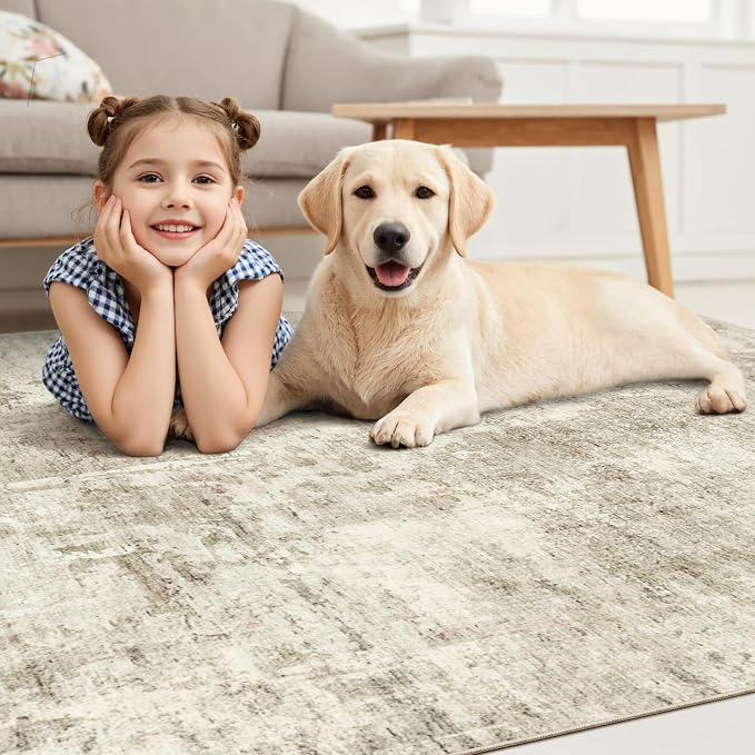 Soalmost 10x14 Area Rugs for Living Room, Non Slip Machine Washable Vintage - Image 9