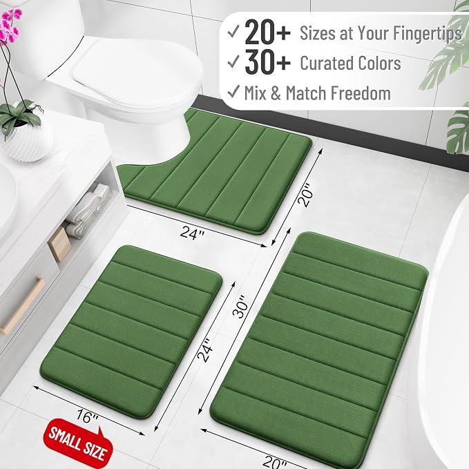 OLANLY Memory Foam Long Bathroom Rugs Runner 47x20, Super Soft Absorbent Bath - Image 2