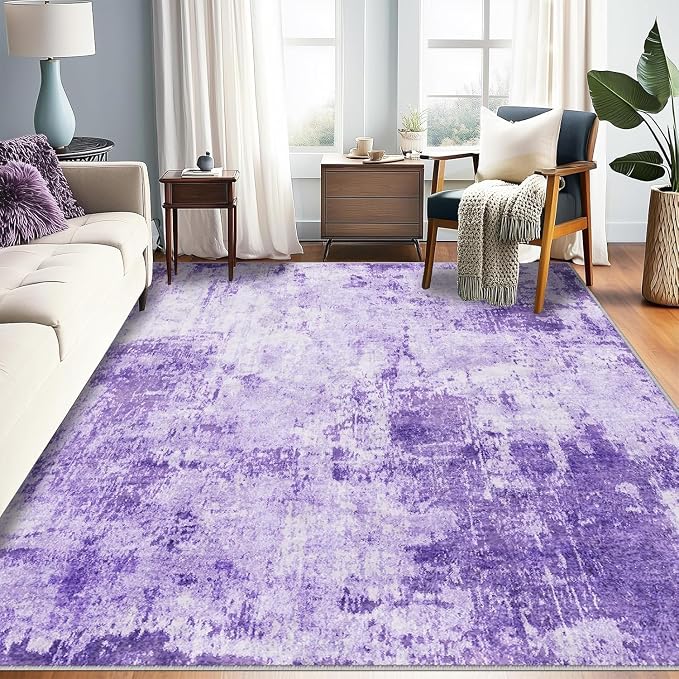 RELEANY Washable Area Rugs 8'x10' Non-Slip Modern Abstract Soft by RELEANY