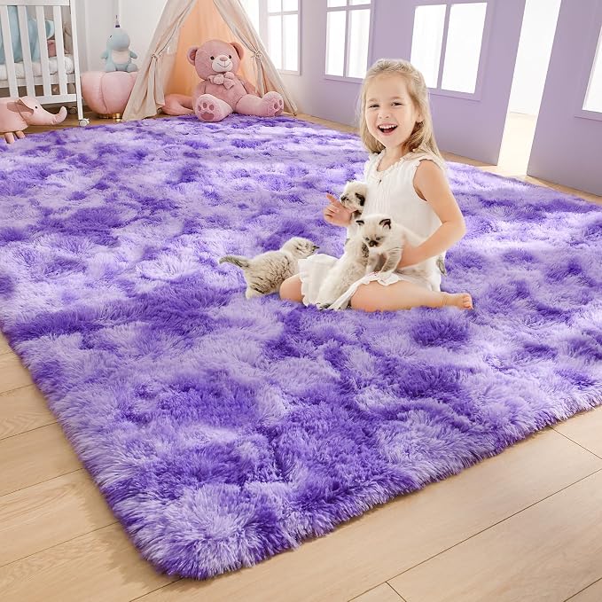 AROGAN Soft Rainbow Area Rugs for Girls Room 2x6 Feet, Fluffy Girls Bedroom Rugs - Image 3