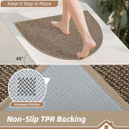 BEQHAUSE Dirt Trapper Door Mat 17" x 30" Half Circle Non Slip Washable Doormats - Image 4