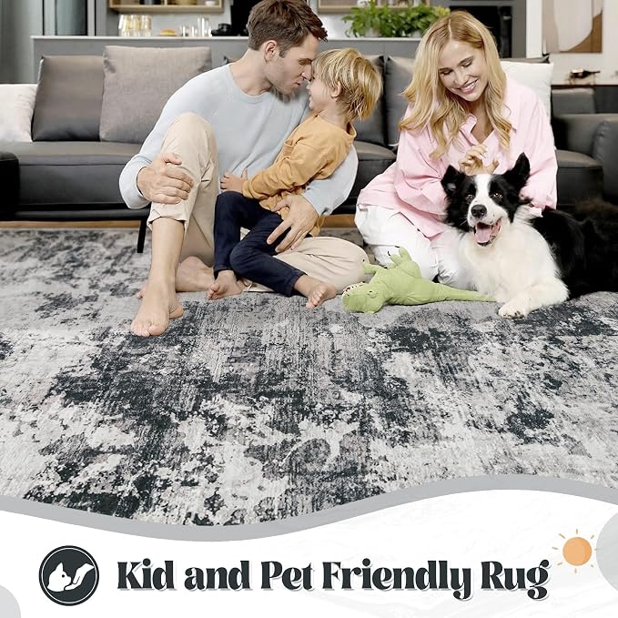 XLUEZ 6x9 Area Rugs for Living Room, Washable Modern Abstract Large Area Rug - Image 3
