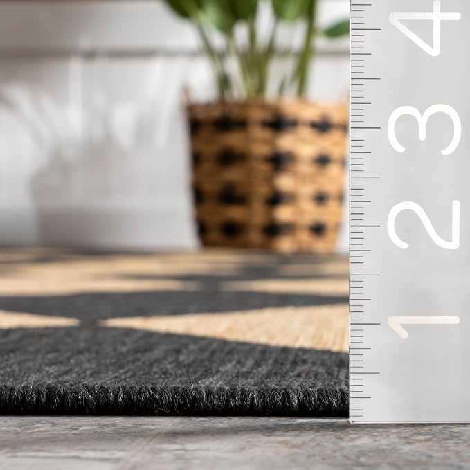 Nuloom Outdoor Performance Collection Sabina Dark Grey/Ivory, High Traffic - Image 2