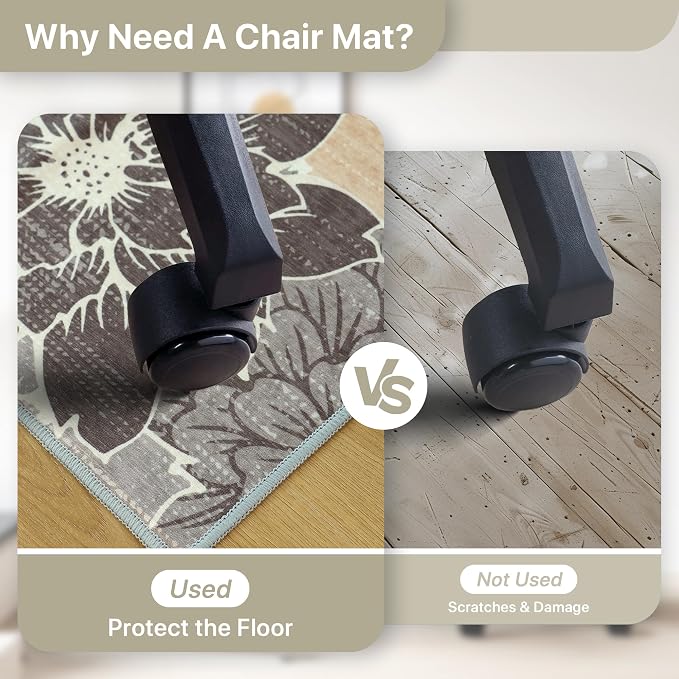 48"x72" Office Chair Mat for Hardwood Tile Floor, Under Desk Carpet Protector - Image 4