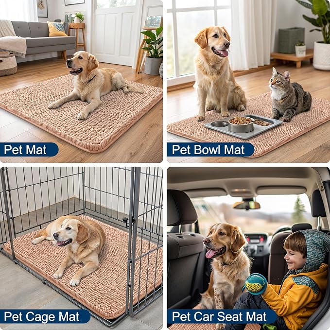 Smiry Dog Door Mat for Muddy Paws 70x24, Absorbent Dirt Trapper, Non-Slip - Image 6