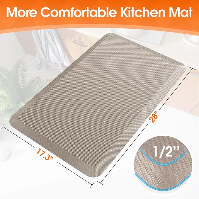 TranquilRelax Kitchen Mat, 17.3''x28'' | Cushioned Thick Floor Comfort - Image 2