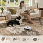 UERMEI 9x12 Area Rug for Living Room, Washable Brown Modern Geometric Patchwork - Image 6
