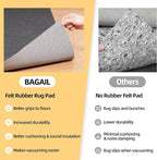 BAGAIL Felt and Natural Rubber Backing Rug Pads 1/4” Thick, 2 x 10 Ft Non Slip - Image 7