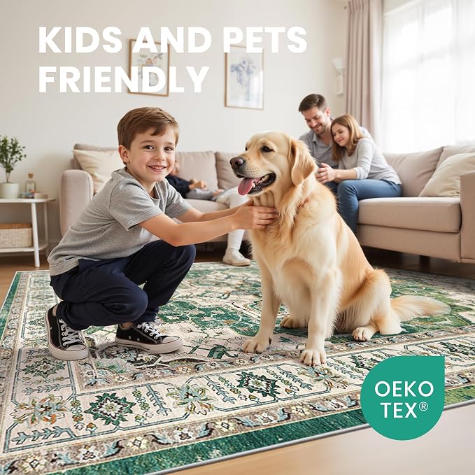 zesthome 9x12 Area Rugs, Stain Resistant Washable Rug, Ultra-Thin Rugs - Image 7