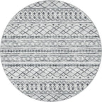 KUTA Boho Round Washable Rugs 5Ft Grey Moroccan Circle Area Rug Non-Slip Soft - Image 8