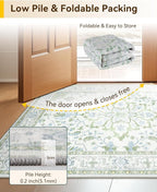 RELEANY Area Rugs Runner 2'x6' Washable Non-Slip, Floral Vintage Distress - Image 6