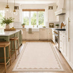 GarveeHome Scalloped 4x6 Rug Non-Slip Washable Low-Pile Carpet by GarveeHome