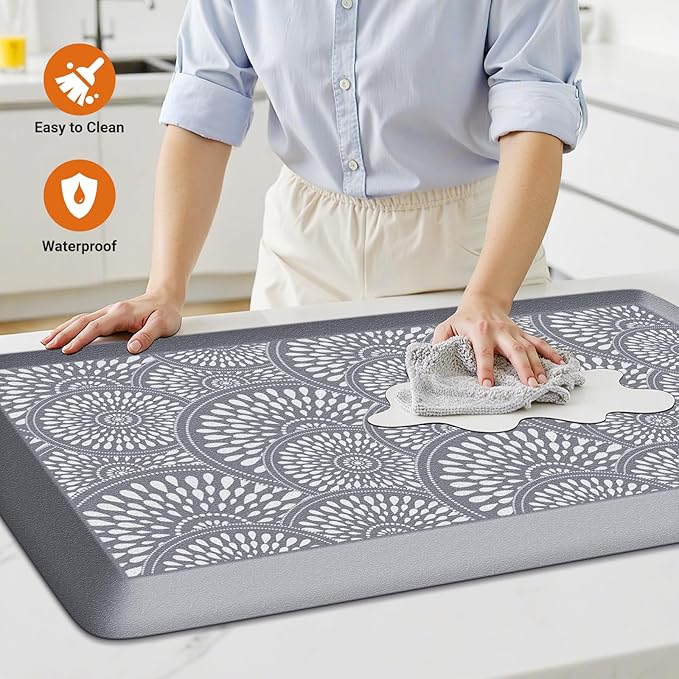 Mattitude 4/5 Inch Kitchen Mat, 17.3x59in Heavy Duty Ergonomic Comfort Foam - Image 3