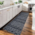 KUTA Moroccan Washable Kitchen Rug, 2x7 Non-Slip Vintage Black Boho Hallway - Image 2
