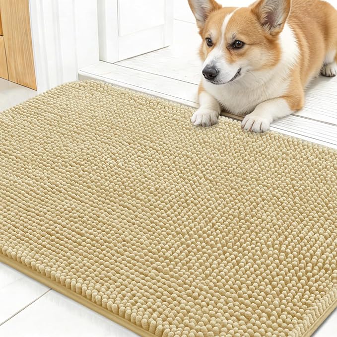 OLANLY Dog Door Mat for Muddy Paws 24x16, Absorbs Moisture and Dirt, Absorbent by OLANLY