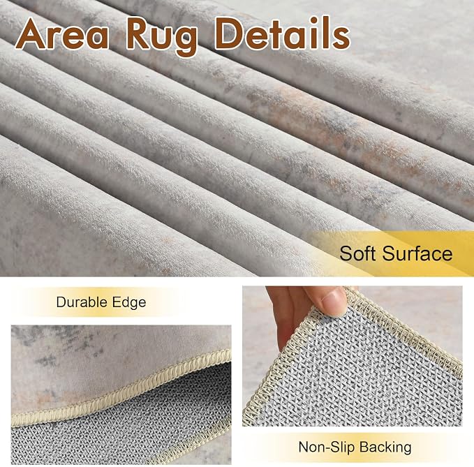 8x10 Ft Large Area Rugs for Living Room, Soft Non-Slip Washable Rugs Modern - Image 6