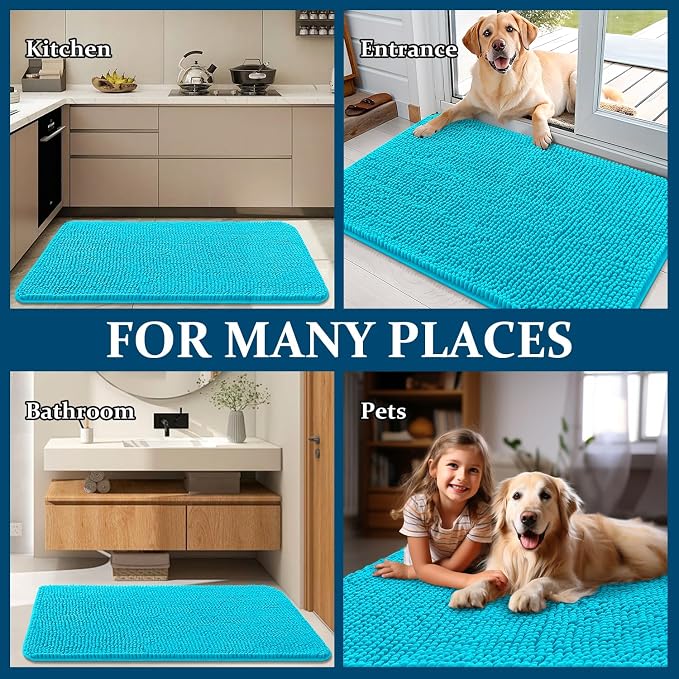 OLANLY Dog Door Mat for Muddy Paws 70x35, Absorbs Moisture and Dirt, Absorbent - Image 8