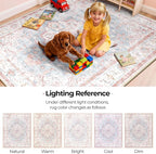 CAPALOCA Machine Washable Rugs Nursery Rug 5x7 Cute Girl Non Slip Low Pile - Image 7