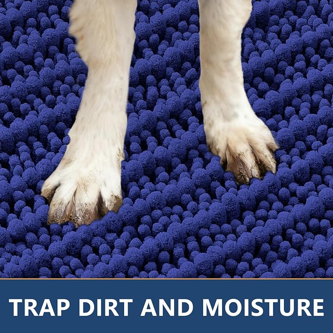 Smiry Dog Door Mat for Muddy Paws 36x24, Absorbent Dirt Trapper, Non-Slip - Image 4