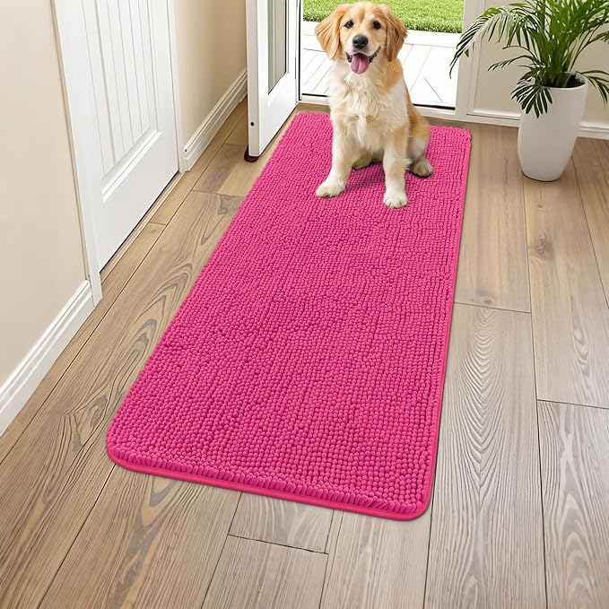 Smiry Dog Door Mat for Muddy Paws 47x24, Absorbent Dirt Trapper, Non-Slip by Smiry