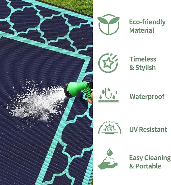 GENIMO 6' x 9' Outdoor Rug Waterproof - Image 7