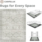 Washable Area Rugs 6x9 Floral Beige, Large Indoor Rug - Image 7