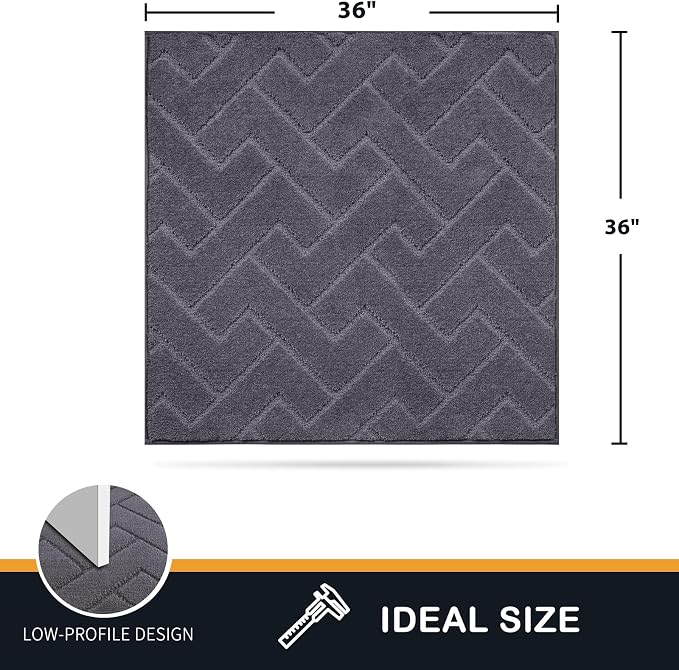 PURRUGS Dirt Trapping Door Mat 36" x 36", Non-Slip Machine Washable Entry Rug - Image 2